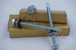 Hexagonal self drilling screw with metal/rubber EPDM washer