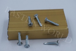 Cross recessed countersunk head self tapping screw